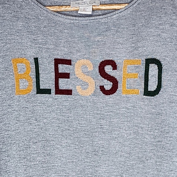 Cashmere Blend BLESSED Lightweight Sweater Large - Picture 3 of 7